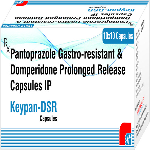Product Name: Keypan DSR, Compositions of Keypan DSR are Pantoprazole Gastro resistant &  Domperidone Prolonged Release - Healthkey Life Science Private Limited