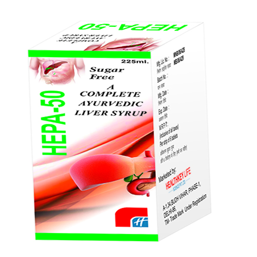 Product Name: HEPA 50, Compositions of HEPA 50 are Sugar Free A Complete Ayurvdic Liver Syrup - Healthkey Life Science Private Limited