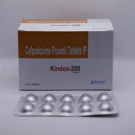 Product Name: Kindox 200, Compositions of Kindox 200 are Cefpodoxime Proxetil Tablets IP - Norvick Lifesciences