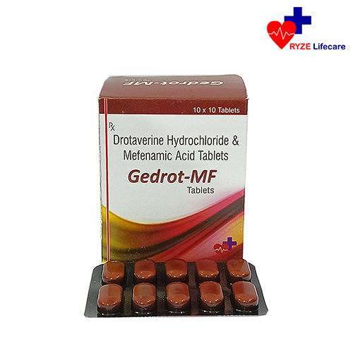Product Name: Gedrot  MF, Compositions of Gedrot  MF are Drotaverine Hydrochloride & Mefenamic Acid Tablets  - Ryze Lifecare