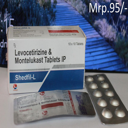 Product Name: Shedfil L, Compositions of Shedfil L are Levocetirizine & montelukast - Shedwell Pharma Private Limited