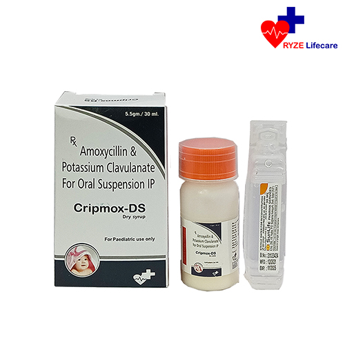Product Name: Cripmox DS Tablets , Compositions of Cripmox DS Tablets  are Amoxycillin, potassium Clavulanate Suspension IP  - Ryze Lifecare