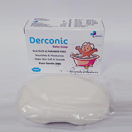 Product Name: Derconic Baby Soap, Compositions of Derconic Baby Soap are Nourish & Moisturizers - Ronish Bioceuticals