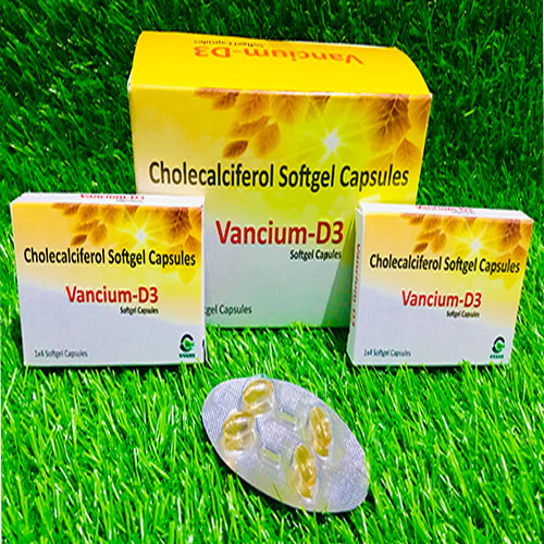 Product Name: Vancium D3, Compositions of Vancium D3 are Cholecalciferol  - Gvans Biotech Pvt. Ltd