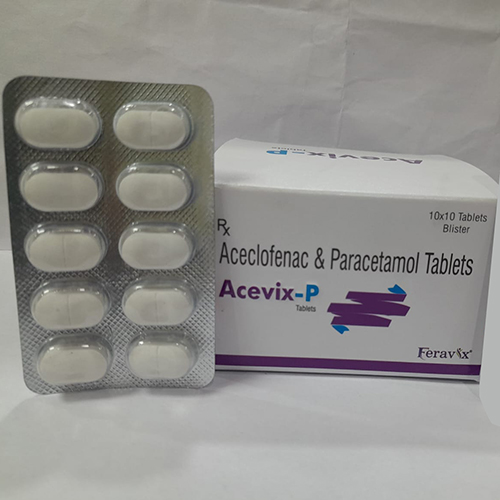 Product Name: Acevix P, Compositions of Acevix P are Aceclefenac &  Parecetamol Tablets - Feravix Lifesciences