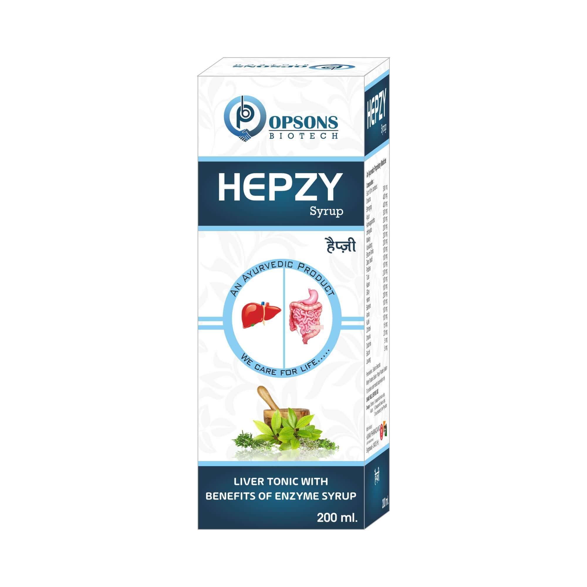 Product Name: Hepzy, Compositions of Liver Tonic with Benefits of Enzyme Syrup are Liver Tonic with Benefits of Enzyme Syrup - Opsons Biotech