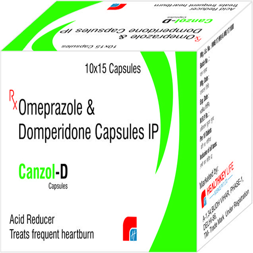 Product Name: CANZOL D, Compositions of CANZOL D are Omeprazole & Domperidone Capsules IP - Healthkey Life Science Private Limited