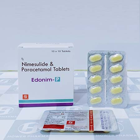 Product Name: Edonim P, Compositions of Edonim P are Nimesulide & Paracetamol Tablets - Hower Pharma Private Limited