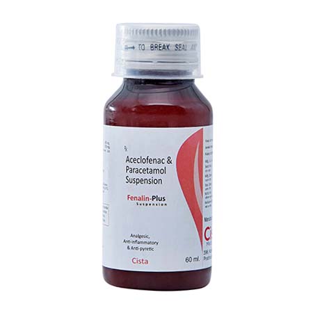 Product Name: FENALIN PLUS, Compositions of FENALIN PLUS are Aceclofenac & Paracetamol Suspension - Cista Medicorp