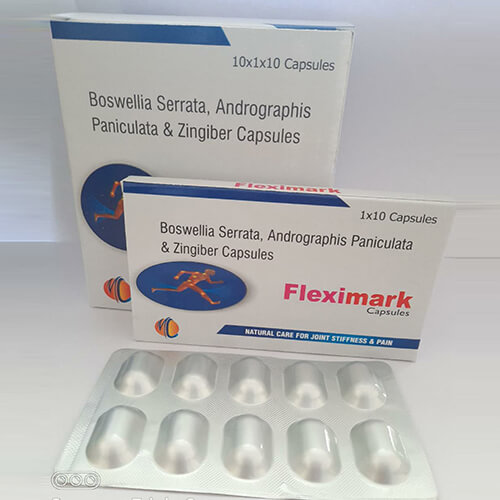 Product Name: Fleximark, Compositions of Fleximark are Boswellia Serrata,Andrographics Paniculata & Zingiber Capsules - Macro Labs Pvt Ltd