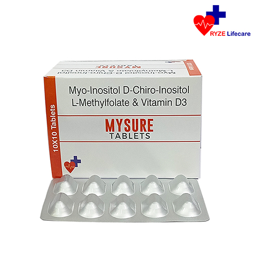 Product Name: MYSURE Tab, Compositions of MYSURE Tab are Myo-Inositol D-Chiro_Inositol L-Methylfolate & Vitamin D3 - Ryze Lifecare