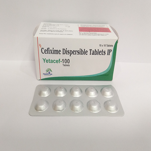 Product Name: Yetacef 100, Compositions of Yetacef 100 are Cefixime Disperesible Tablets IP - Healthtree Pharma (India) Private Limited