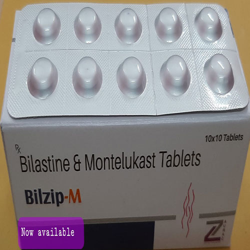 Product Name: Bilzip M, Compositions of Bilzip M are Bilastine & Montelukast - Maxsquare Healthcare