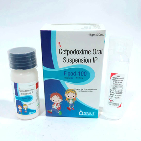 Product Name: FIPOD 100, Compositions of FIPOD 100 are Cefpodoxime Oral Suspension IP - Ozenius Pharmaceutials
