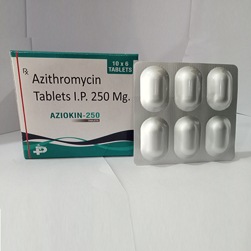 Product Name: Aziokin 250, Compositions of Aziokin 250 are Azithromycin Tablets IP 250 mg - Paraskind Healthcare