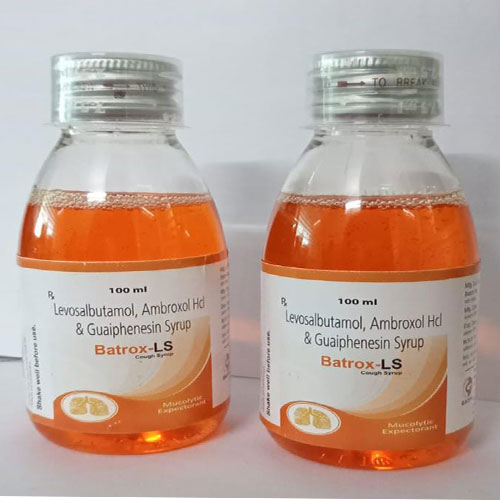Product Name: Batrox ls, Compositions of Batrox ls are AMBROXYL 30 + LEVOSALBUTAMOL1MG + GUAIPHENESIN 50 MG 100 ML - Gadin Pharmaceuticals Pvt. Ltd