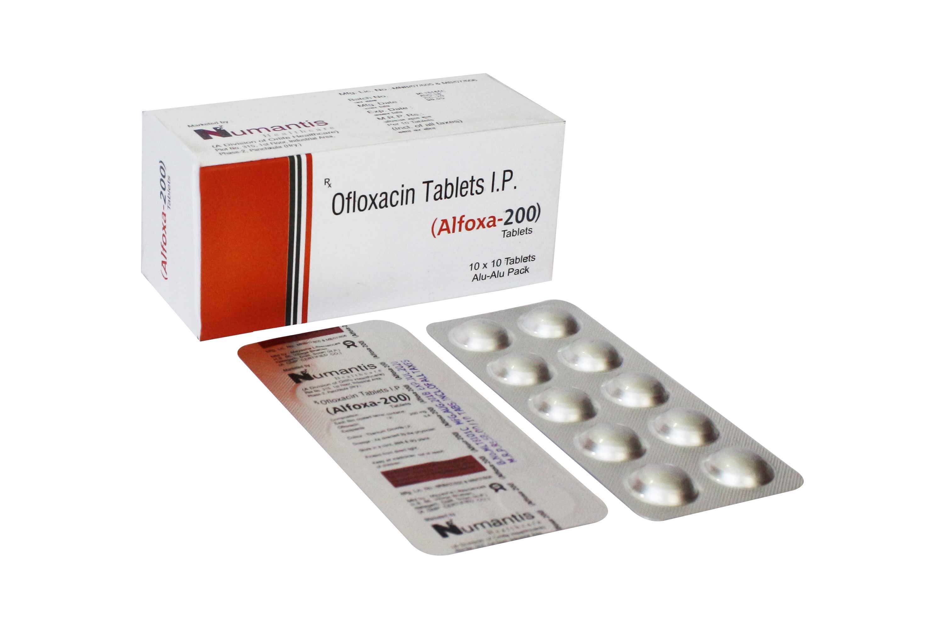 Product Name: Alfoxa 200, Compositions of Alfoxa 200 are Oflaxcin Tablets I.P - Numantis Healthcare