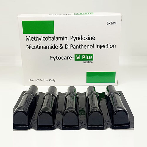 Product Name: Fytocare M Plus, Compositions of Methylcobalamin,Pyridoxine Nicotinamide & D-Panthenol Injection are Methylcobalamin,Pyridoxine Nicotinamide & D-Panthenol Injection - Pride Pharma