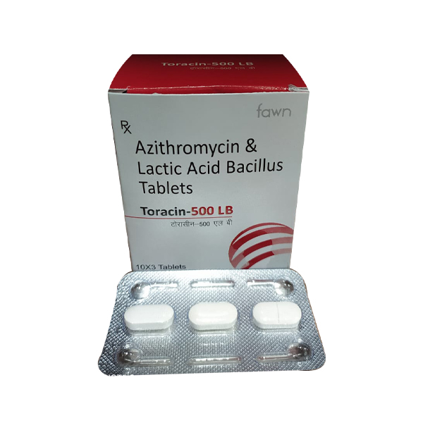 Product Name: TORACIN 500 LB, Compositions of Azithromycin 500 mg Lactic Acid Bacilus are Azithromycin 500 mg Lactic Acid Bacilus - Fawn Incorporation