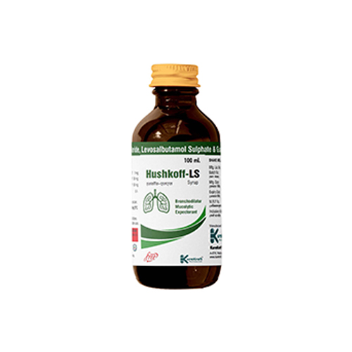 Product Name: HushkoffLS, Compositions of HushkoffLS are Ambroxol & Guaipheniesin Combination - KureKraft Pharmaceuticals