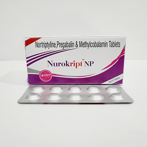 Product Name: Nurokript NP, Compositions of Nurokript NP are Nortriptylinr Pregablin & methylcobalamin - Kript Pharmaceuticals