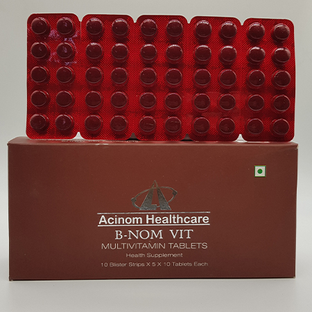 Product Name: B Nom  Vit, Compositions of B Nom  Vit are Multivitamin Tablets - Acinom Healthcare
