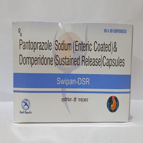 Product Name: Swipan DSR, Compositions of Swipan DSR are Pantaprazole Sodium(EC) & Domperidone (SR) Capsules - Yazur Life Sciences
