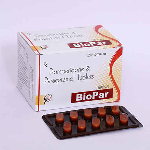 Product Name: BIOPAR, Compositions of BIOPAR are Domperidone & Paracetamol Tablets - Biomax Biotechnics Pvt. Ltd