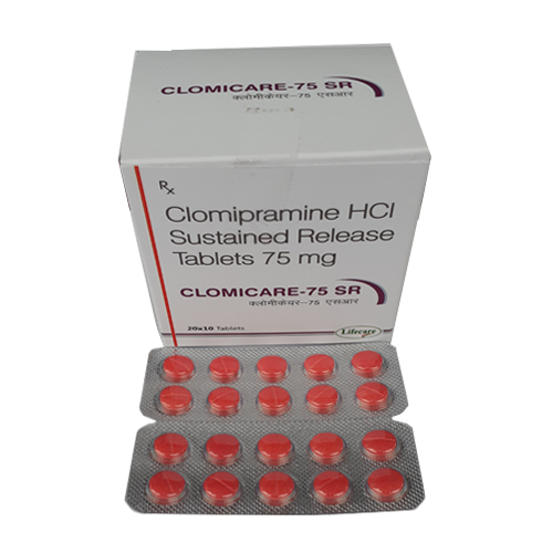 Product Name: Clomicare 75 SR, Compositions of Clomicare 75 SR are Clomipramine HCL Sustained Release Tablets 75 mg - Lifecare Neuro Products Ltd.