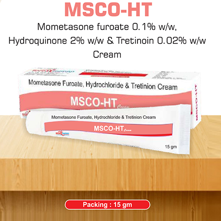 Product Name: Msco HT, Compositions of Msco HT are Mometasone Furoate 0.1% w/w,Hydroquinone 2% w/w & Tretinon 0.02% w/w cream - Scothuman Lifesciences