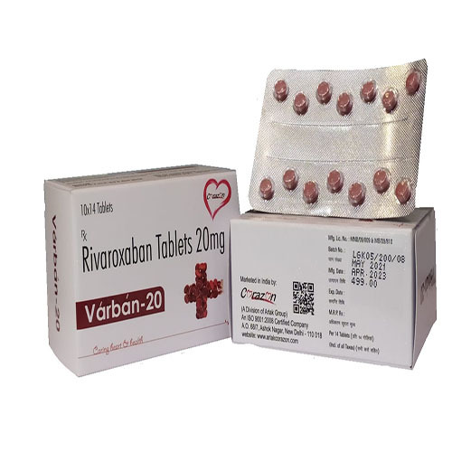 Product Name: Varban 20, Compositions of Varban 20 are Revaroxaban Tablets 20 mg - Arlak Biotech