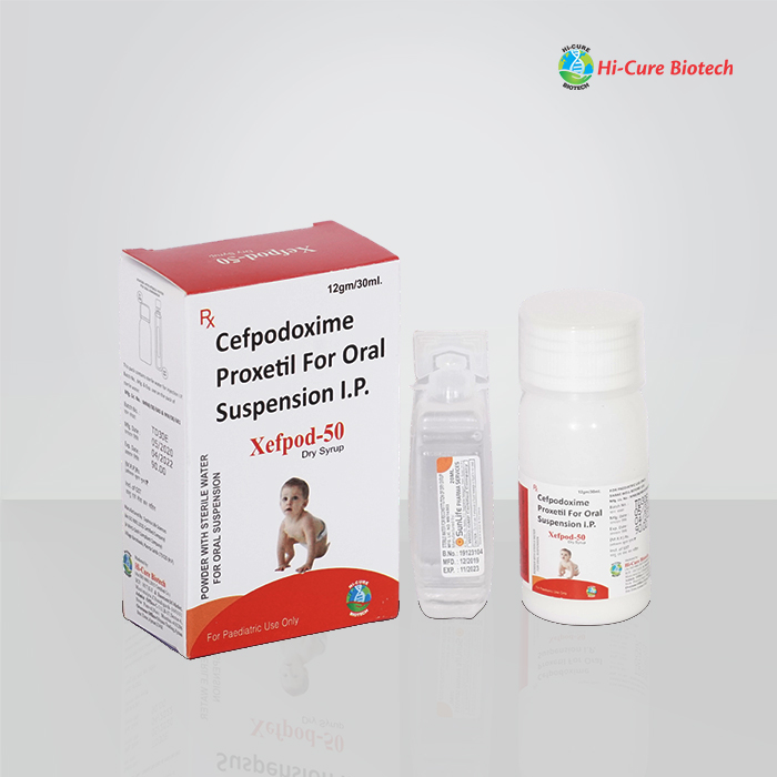 Product Name: XEFPOD 50 DRY DYP, Compositions of XEFPOD 50 DRY DYP are CEFPODOXIME PROXITIL 50 MG(WITH WATER) - Reomax Care
