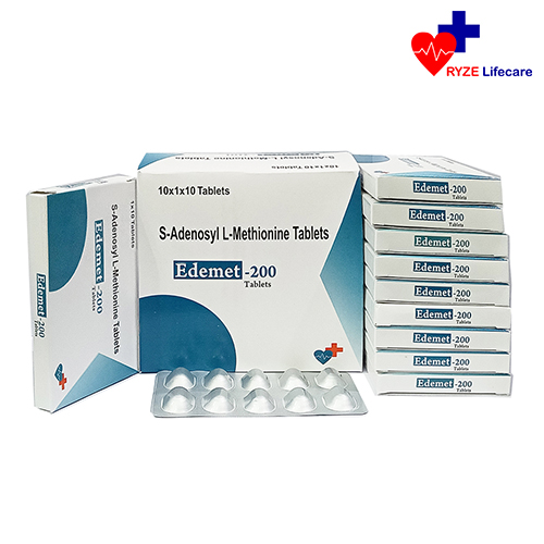 Product Name: Edemet 200, Compositions of Edemet 200 are S-Adenosyl L-Methionine Tablets  - Ryze Lifecare