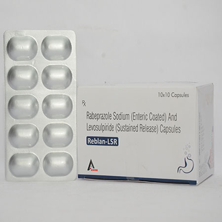 Product Name: REBLAN LSR, Compositions of REBLAN LSR are Rabeprazole Sodium (EC) And Levosulpiride (SR) Capsules - Alencure Biotech Pvt Ltd