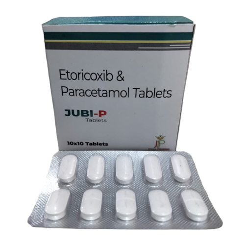 Product Name: Jubi P, Compositions of Jubi P are Etoricoxib & Paracetamol - Jecks Pharma