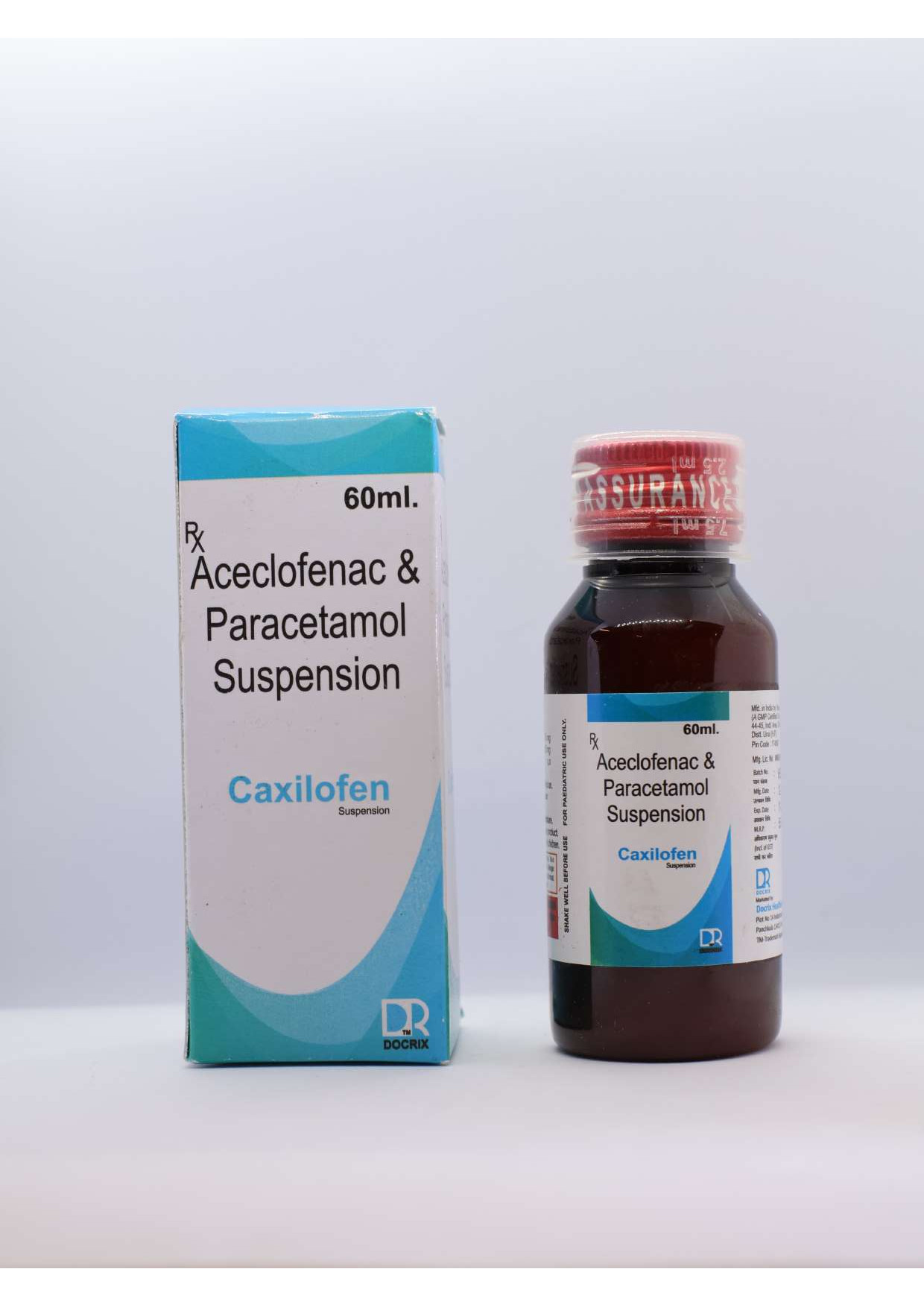 Product Name: Caxilofen, Compositions of Caxilofen are Aceclofenac & Paracetamol Suspension - Docrix Healthcare