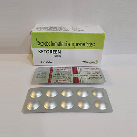 Product Name: Ketoreen, Compositions of Ketoreen are Ketorolac Tromethamine Dispersible Tablets - Abigail Healthcare