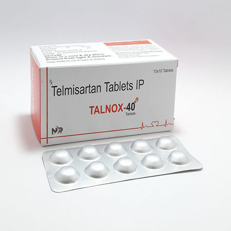 Product Name: Talnox 40, Compositions of Talnox 40 are Telemisartan Tablets Ip - Noxxon Pharmaceuticals Private Limited