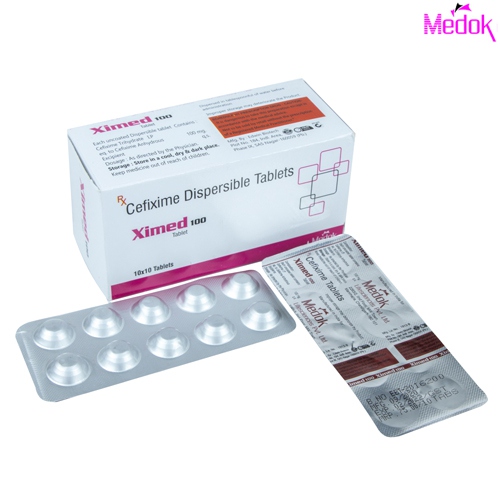 Product Name: Ximed 100, Compositions of Ximed 100 are Cefixime Dispersible  - Medok Life Sciences Pvt. Ltd