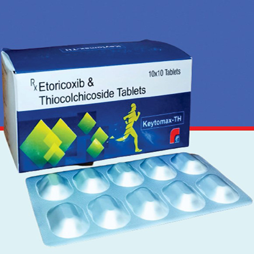 Product Name: Keytomax TH, Compositions of Keytomax TH are Etoricoxib & Thiocolchicoside Tablets  - Healthkey Life Science Private Limited