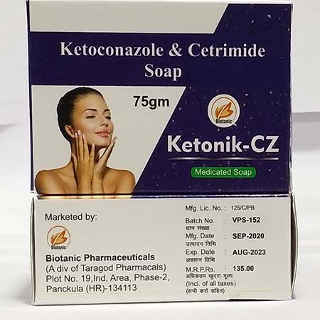 Product Name: Kitonik CZ, Compositions of Kitonik CZ are Ketoconazole & Cetrimide Soap - Biotanic Pharmaceuticals