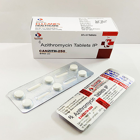 Product Name: Canzith 250, Compositions of Canzith 250 are Azithromycin Tablets IP - Ellcanes Healthcare Pvt. Ltd