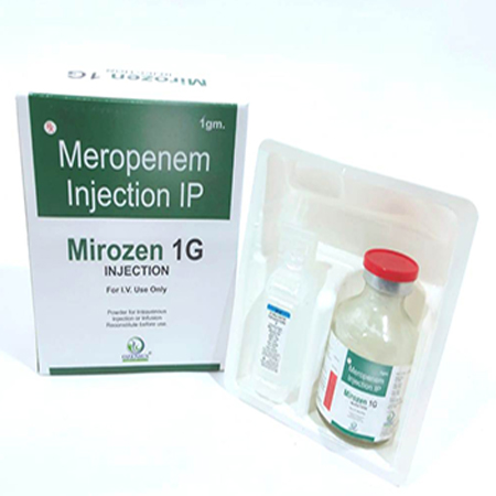 Product Name: MIROZEN, Compositions of MIROZEN are Meropenem Injection IP - Ozenius Pharmaceutials