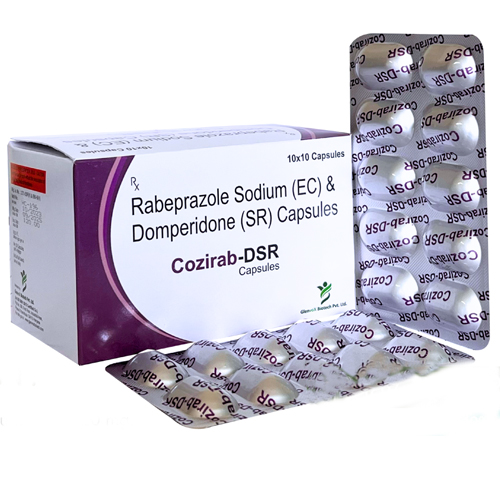 Product Name: Cozirab DSR, Compositions of Cozirab DSR are Rabeprazole Sodium (EC) & Domperidone (SR) Capsules - Glenvox Biotech Private Limited