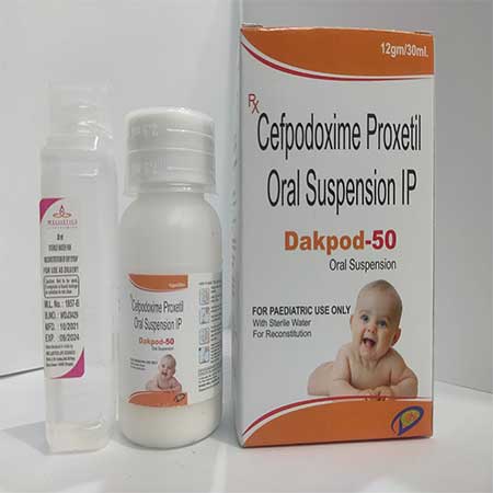 Product Name: Dakpod 50, Compositions of Dakpod 50 are Cefpodoxime Proxetil Oral Suspension IP - Dakgaur Healthcare
