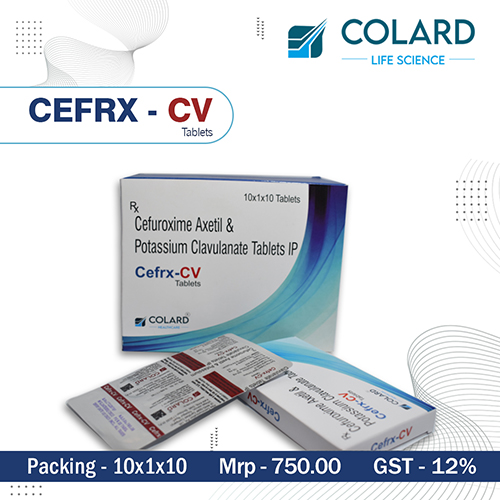 Product Name: CEFRX   CV, Compositions of CEFRX   CV are Cefuroxime Axetil & Potassium Clavulanate Tablets IP  - Colard Life Science
