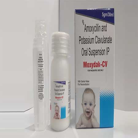 Product Name: Moxydak CV, Compositions of Moxydak CV are Amoxycillin & Potassium Clavulanate Oral Suspension Ip - Dakgaur Healthcare