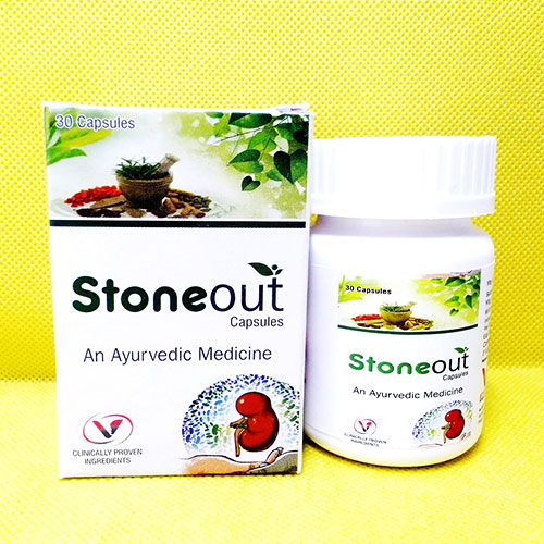 Product Name: Stoneout, Compositions of Stoneout are Pashabhed,varun ,Gokhru,Kulthi,Yavakshar,Moolishar Exclusive Ayurvedic  for Stones - Voizmed Pharma Private Limited