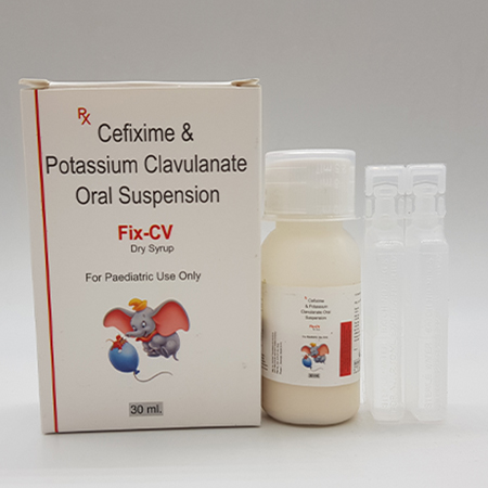 Product Name: Fix CV, Compositions of Fix CV are Cefixime and Potassium Clavulanate Oral Solution   - Acinom Healthcare