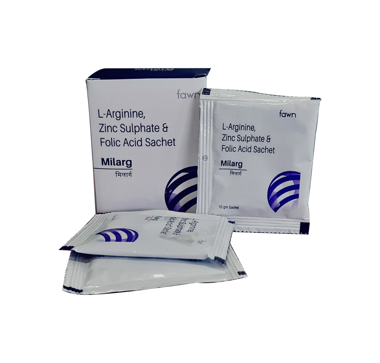 Product Name: Milarg, Compositions of Milarg are L-Arginine + Folic Acid + Zinc - Fawn Incorporation